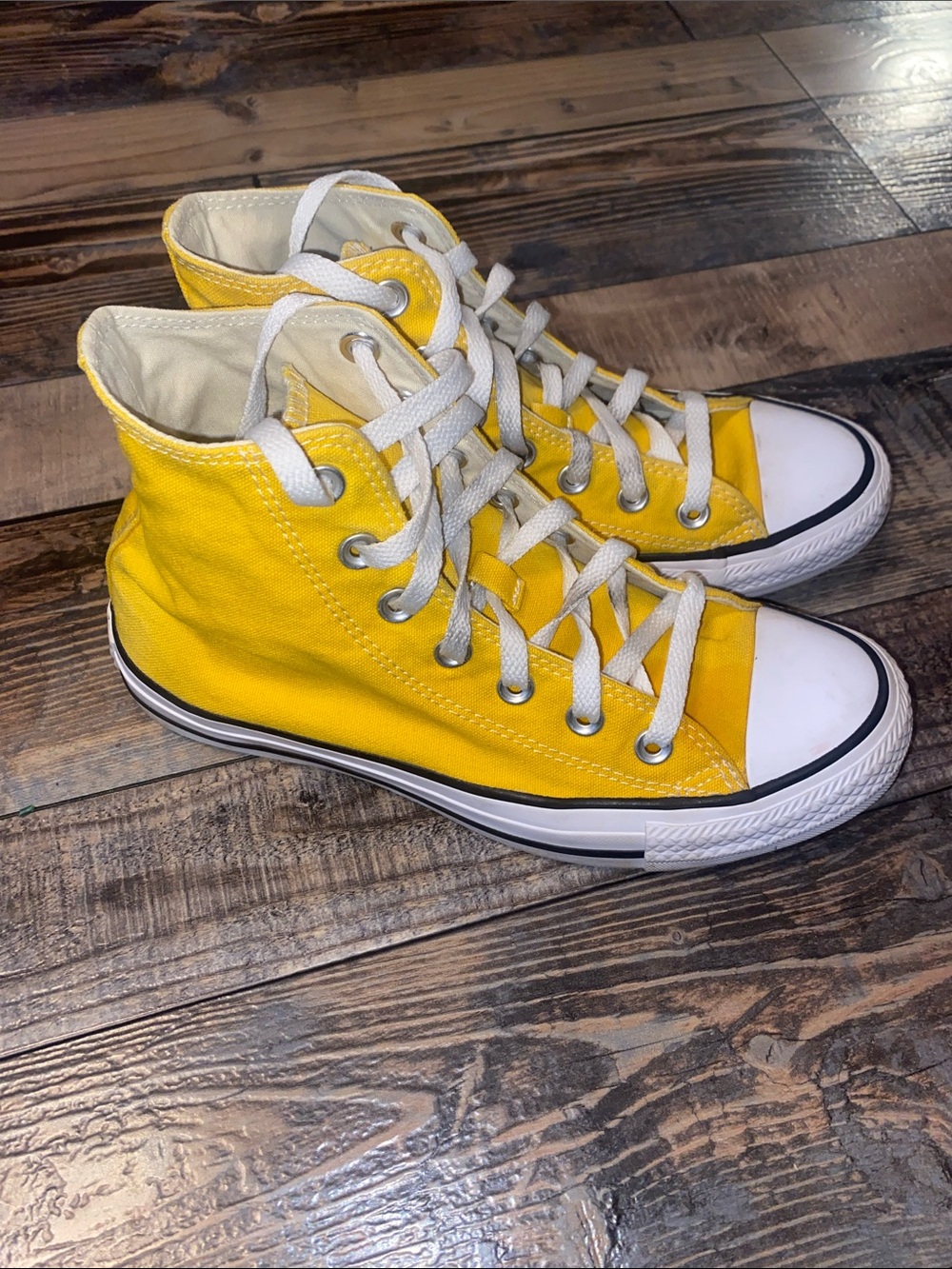 Converse All Star Bright Yellow High-Top Canvas Athletic Sneakers for Women